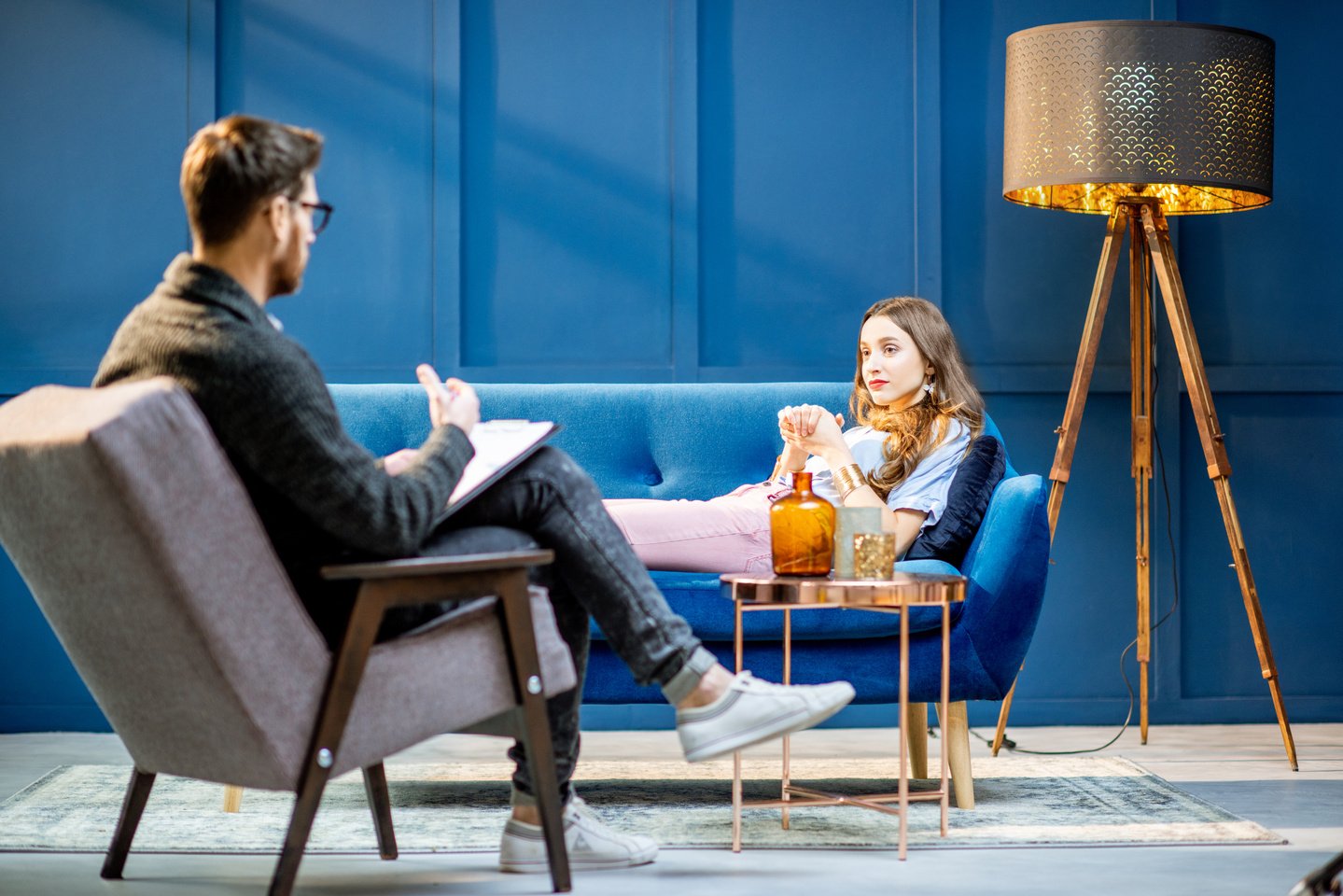 Woman with Psychologist in the Luxury Office